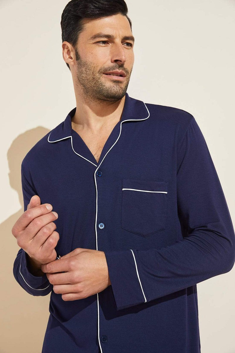 Men Milk Fiber Long sleeves Pajama Set