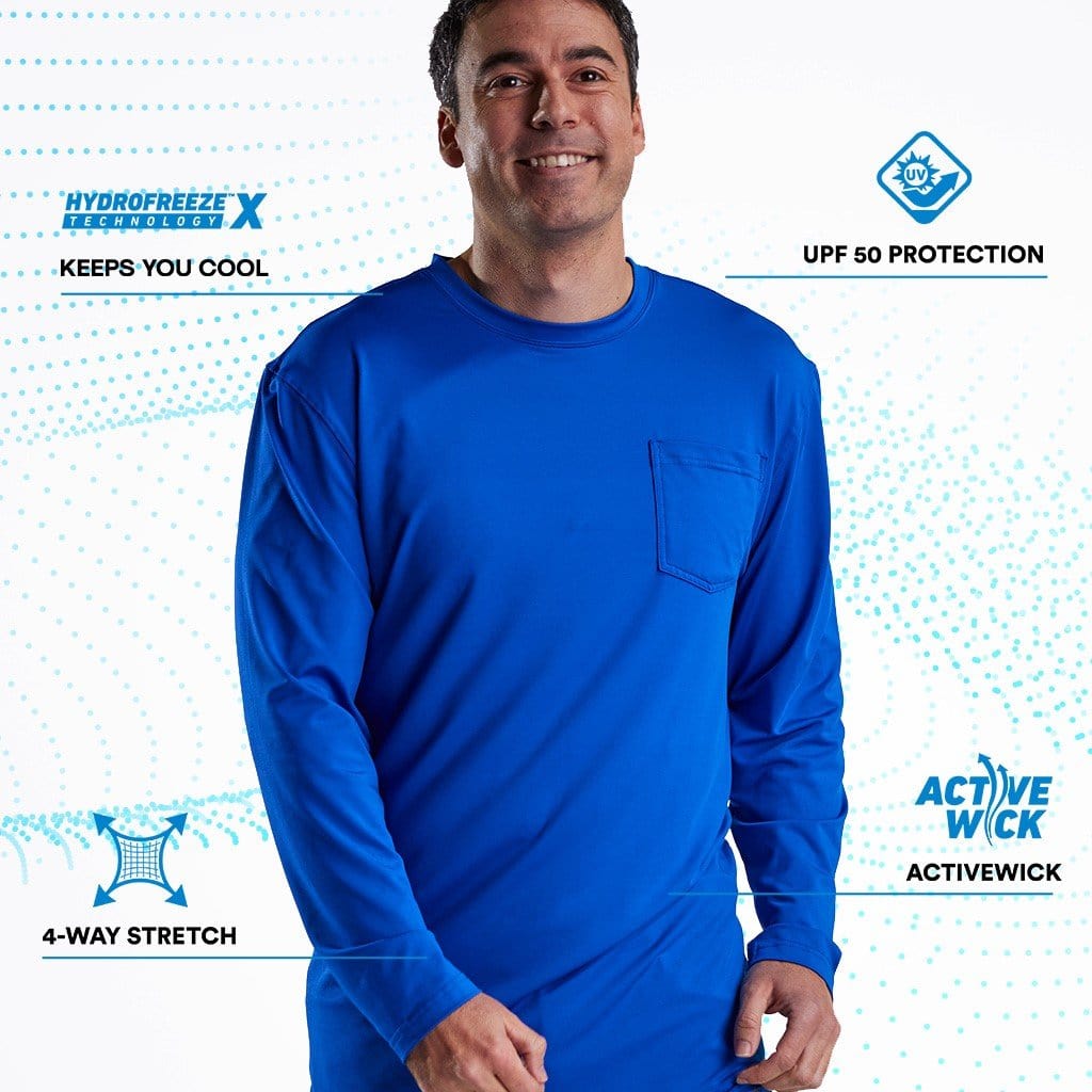 Men's Cooling Pocket Workwear Long Sleeve T-Shirt - CLOSEOUT