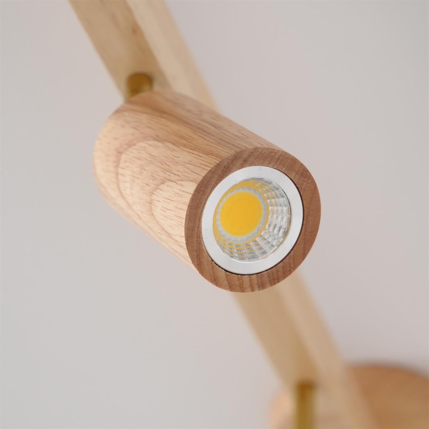 Adjustable Wood Bar Multi-Spot Ceiling Light With Pivot Spotlights