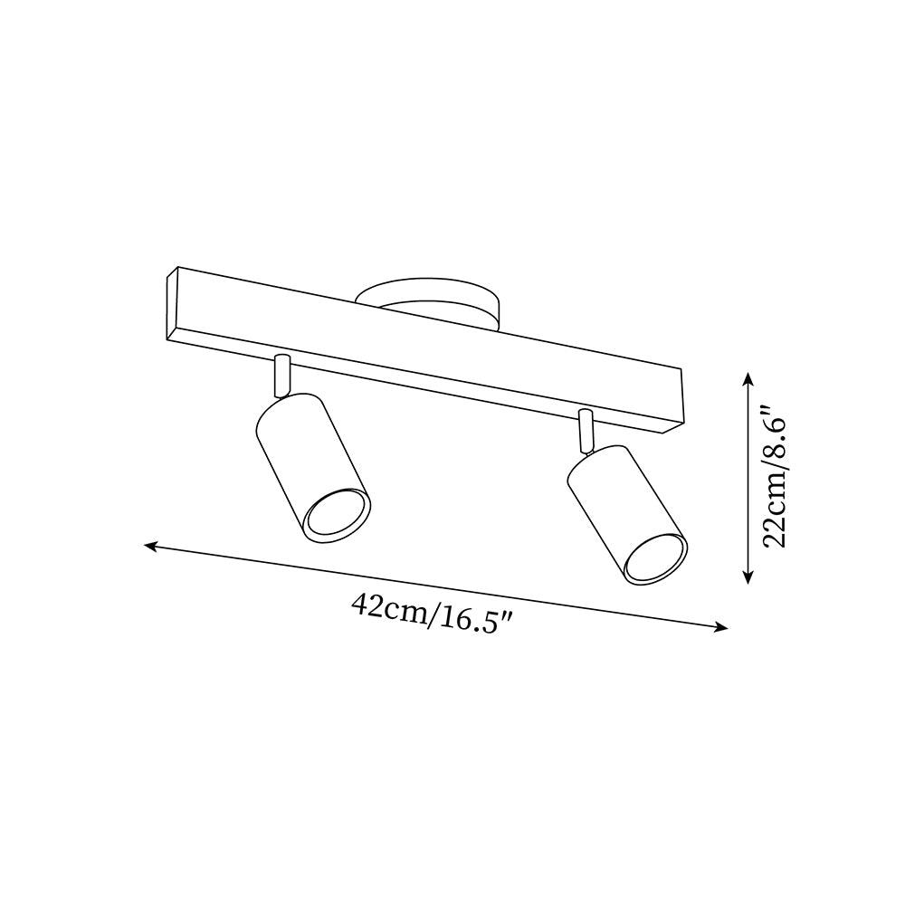 Adjustable Wood Bar Multi-Spot Ceiling Light With Pivot Spotlights