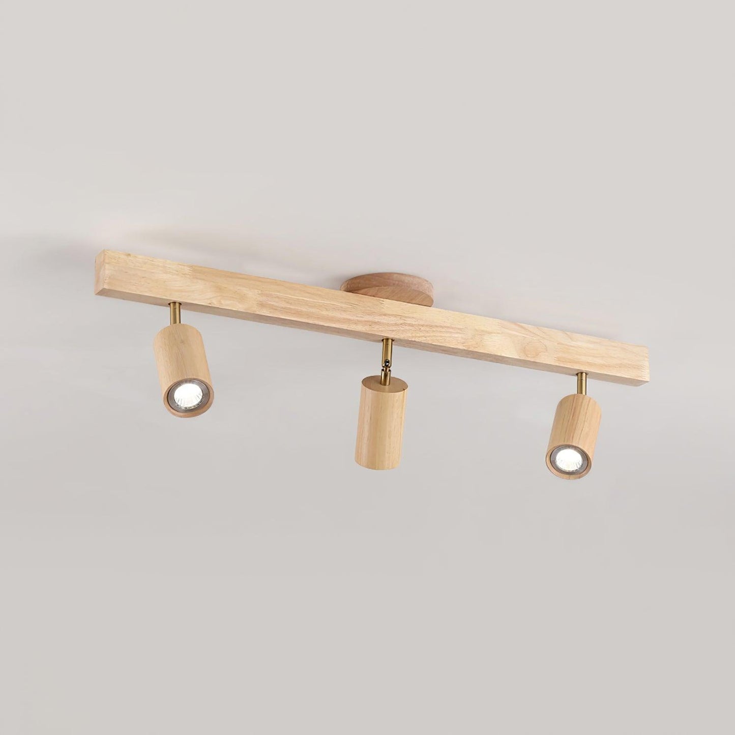Adjustable Wood Bar Multi-Spot Ceiling Light With Pivot Spotlights