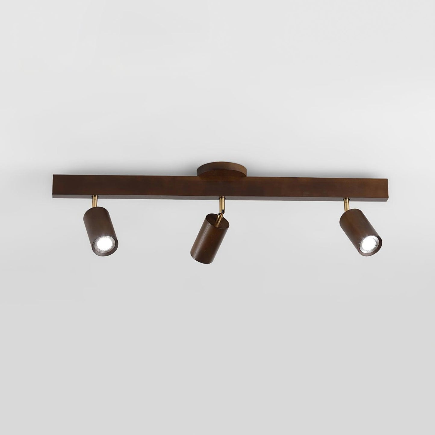 Adjustable Wood Bar Multi-Spot Ceiling Light With Pivot Spotlights