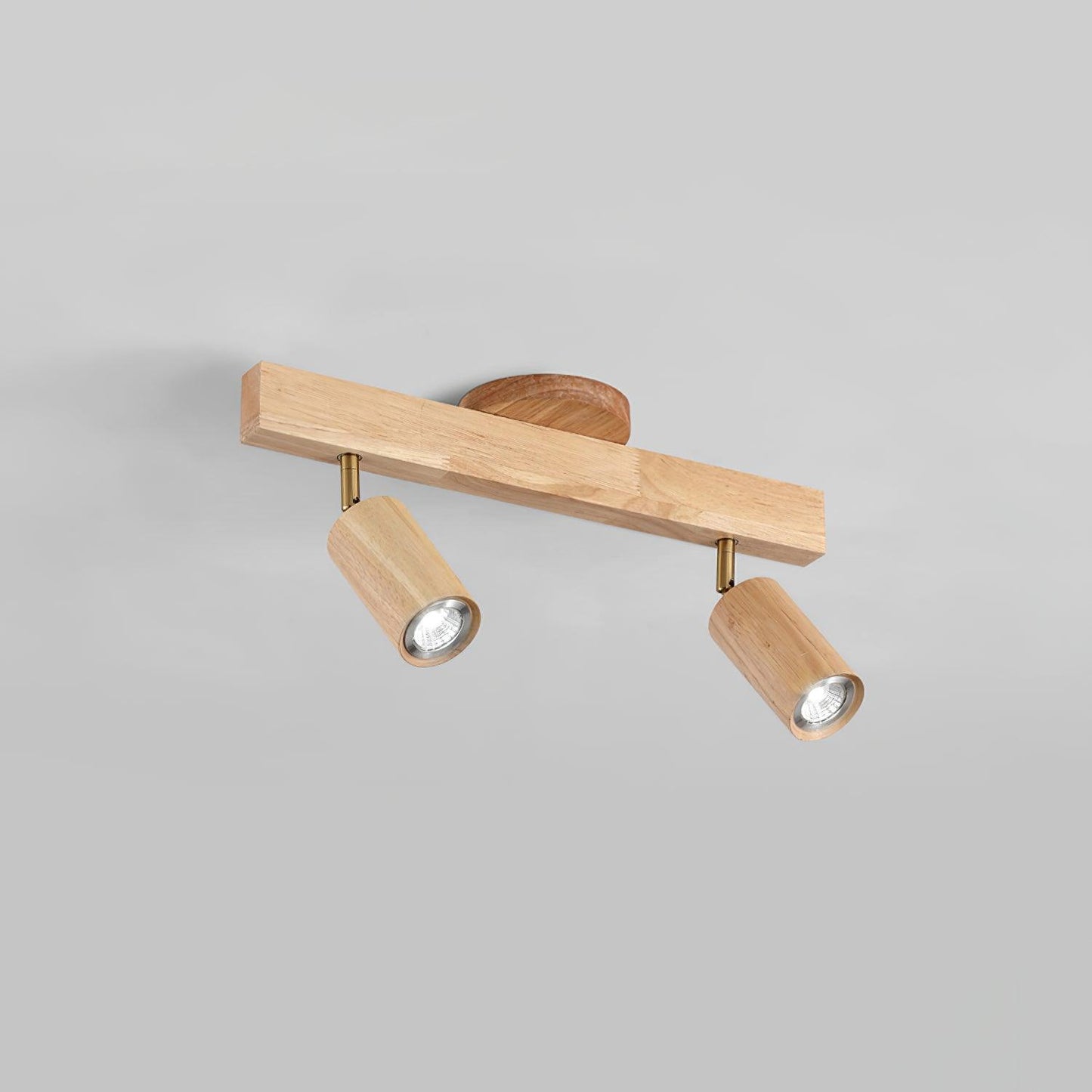 Adjustable Wood Bar Multi-Spot Ceiling Light With Pivot Spotlights