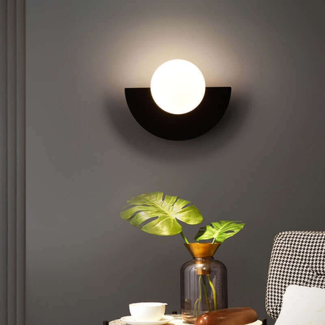 Wall Lamp Metal Half Moon LED Wall Sconce Modern Design