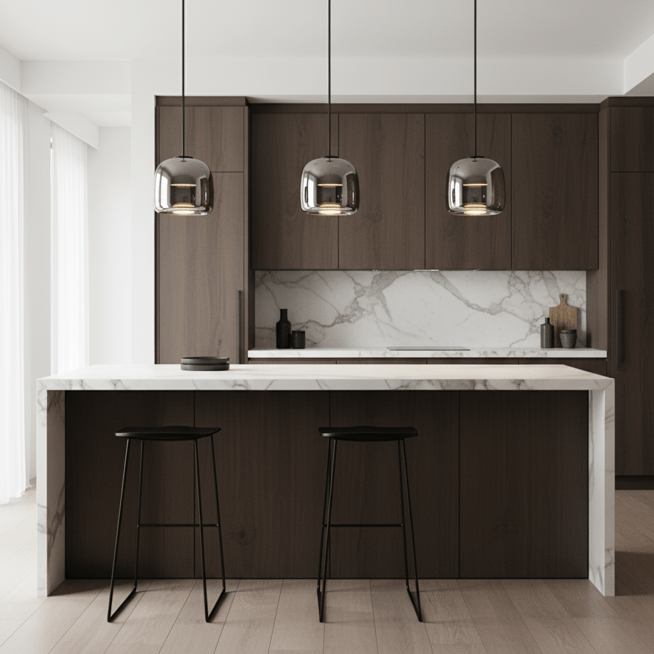 Smoked Glass Dome Pendant Lights With Black Cord