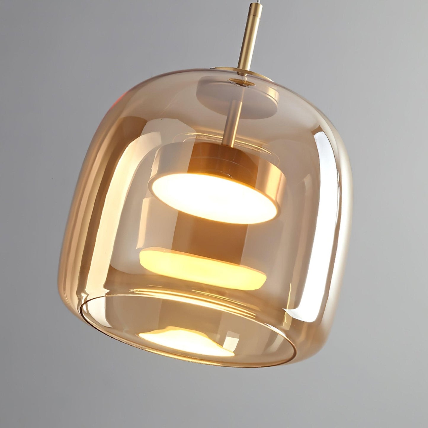Smoked Glass Dome Pendant Lights With Black Cord
