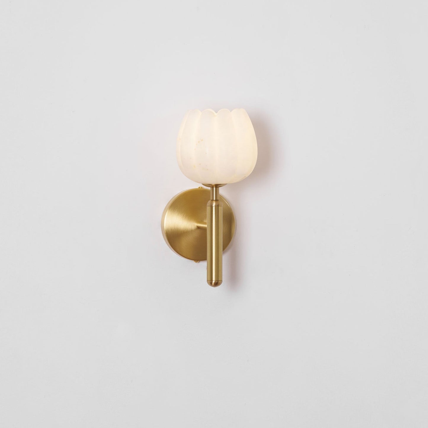 Textured Tulip Shade Wall Lamp With Round Backplate