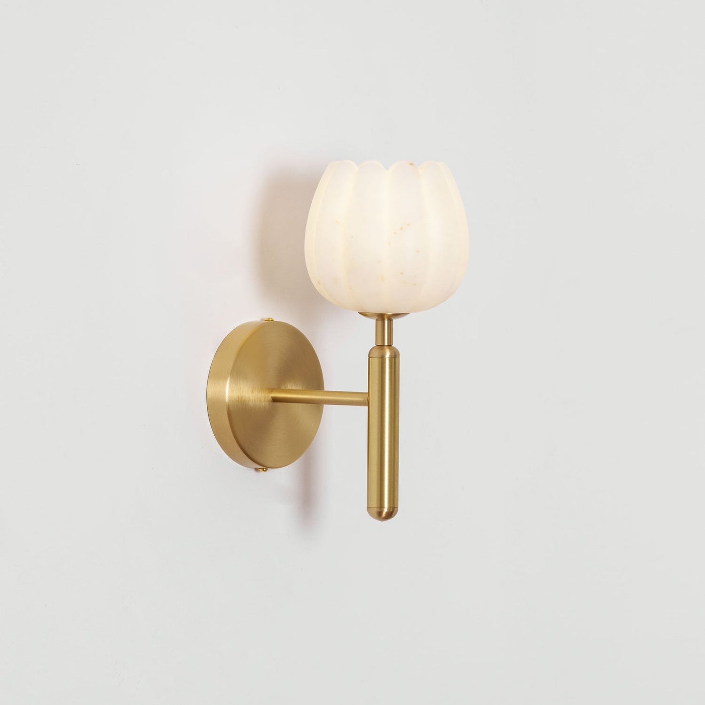 Textured Tulip Shade Wall Lamp With Round Backplate