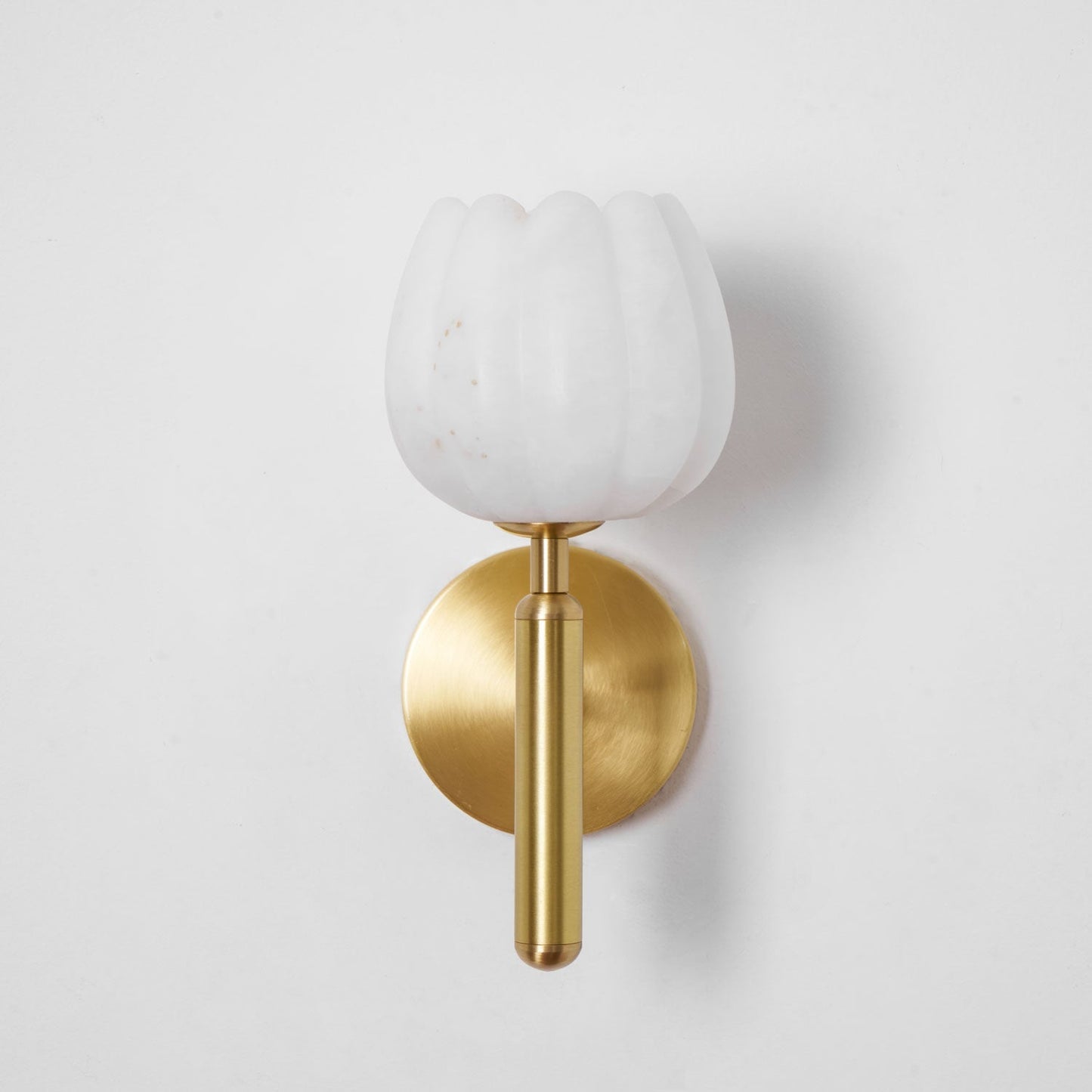 Textured Tulip Shade Wall Lamp With Round Backplate