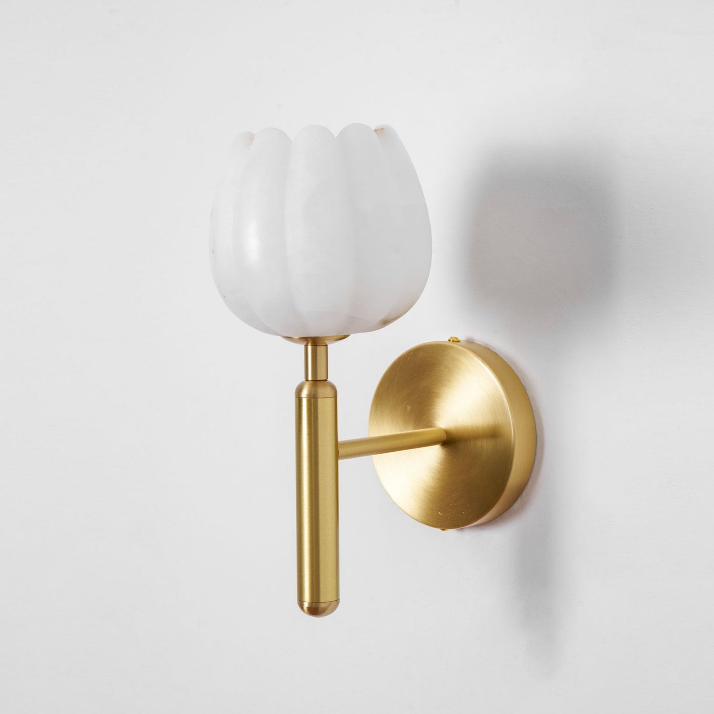 Textured Tulip Shade Wall Lamp With Round Backplate