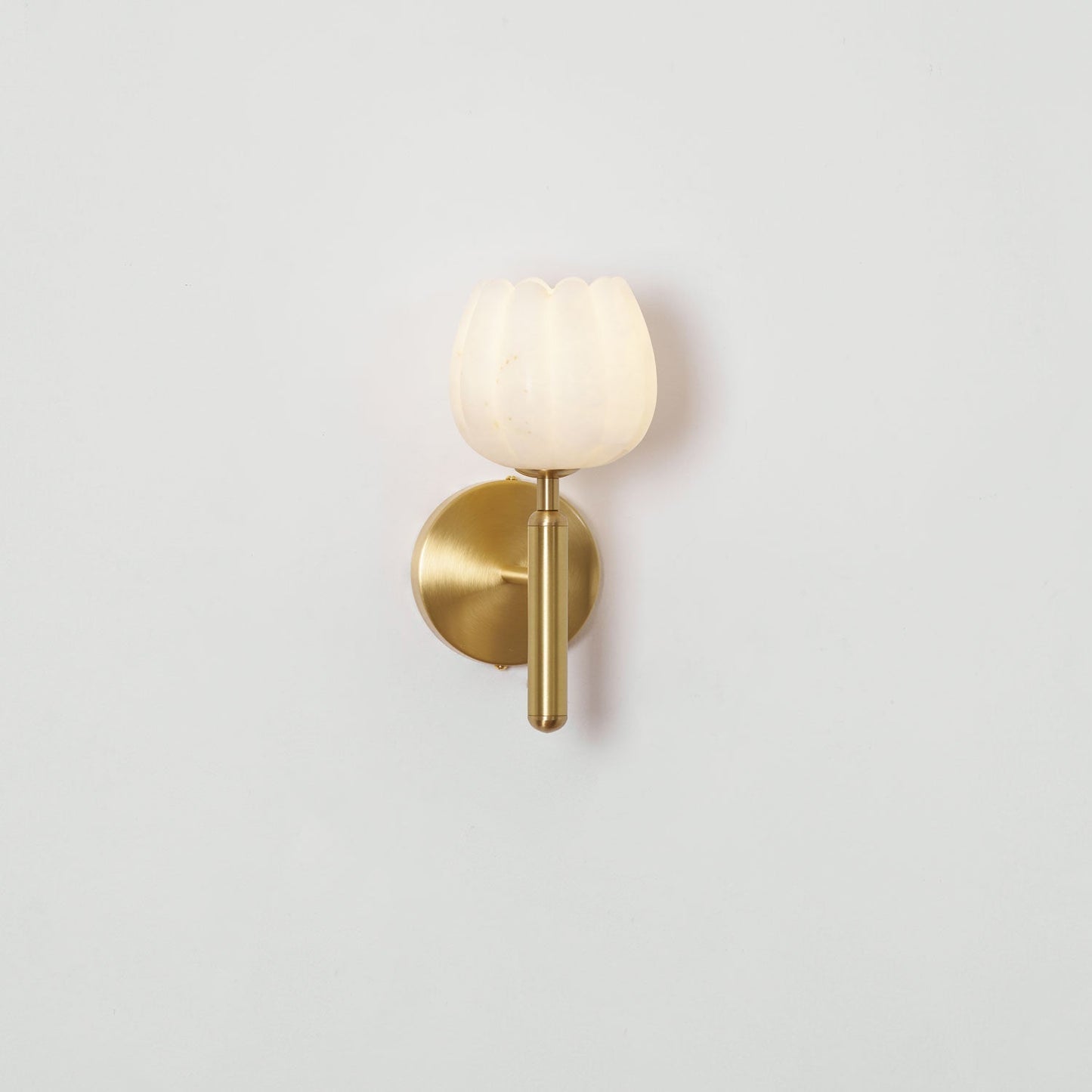 Textured Tulip Shade Wall Lamp With Round Backplate
