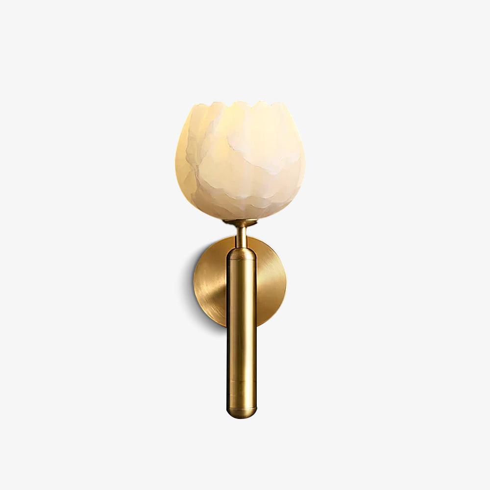 Textured Tulip Shade Wall Lamp With Round Backplate