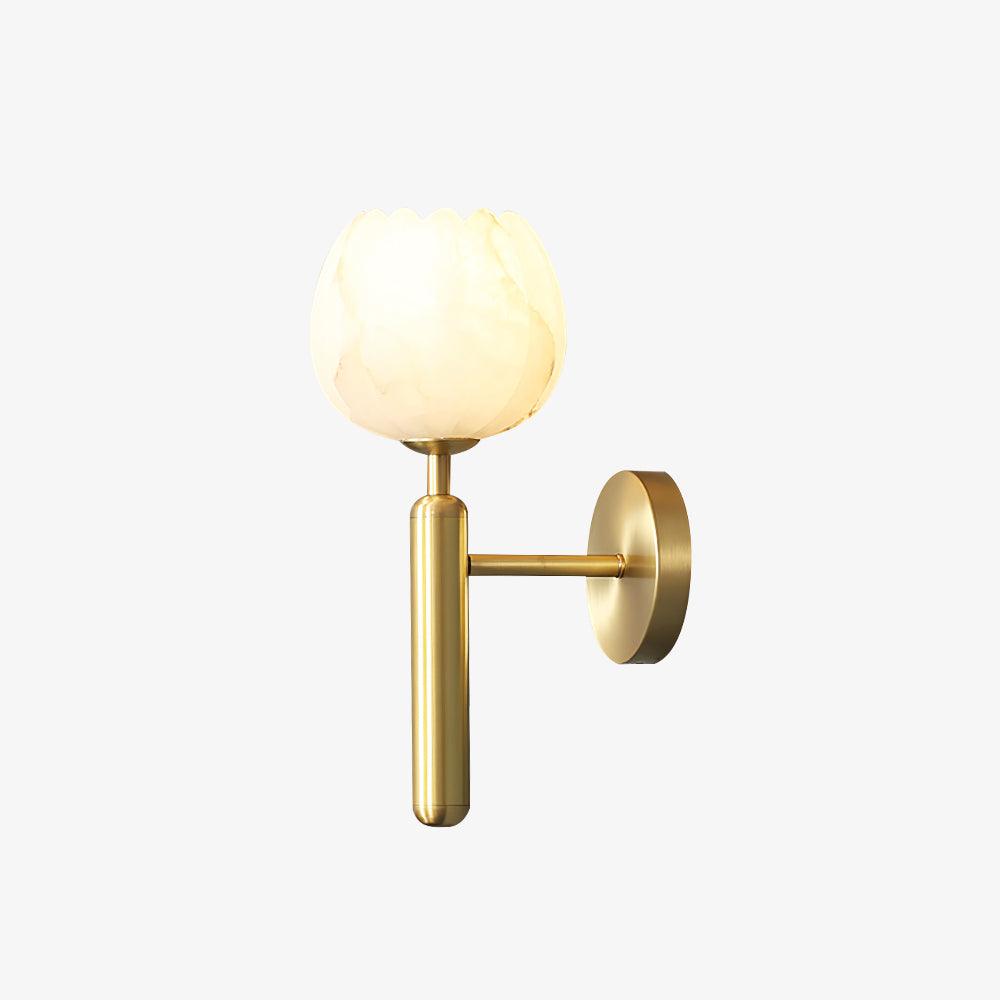 Textured Tulip Shade Wall Lamp With Round Backplate