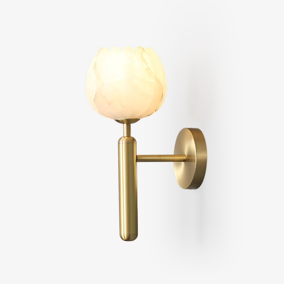 Textured Tulip Shade Wall Lamp With Round Backplate