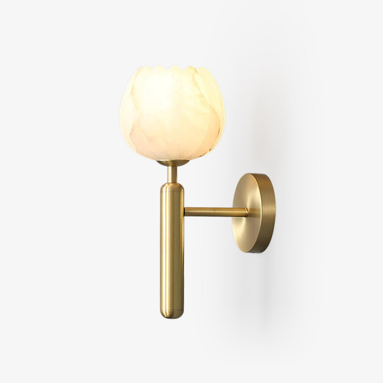 Textured Tulip Shade Wall Lamp With Round Backplate