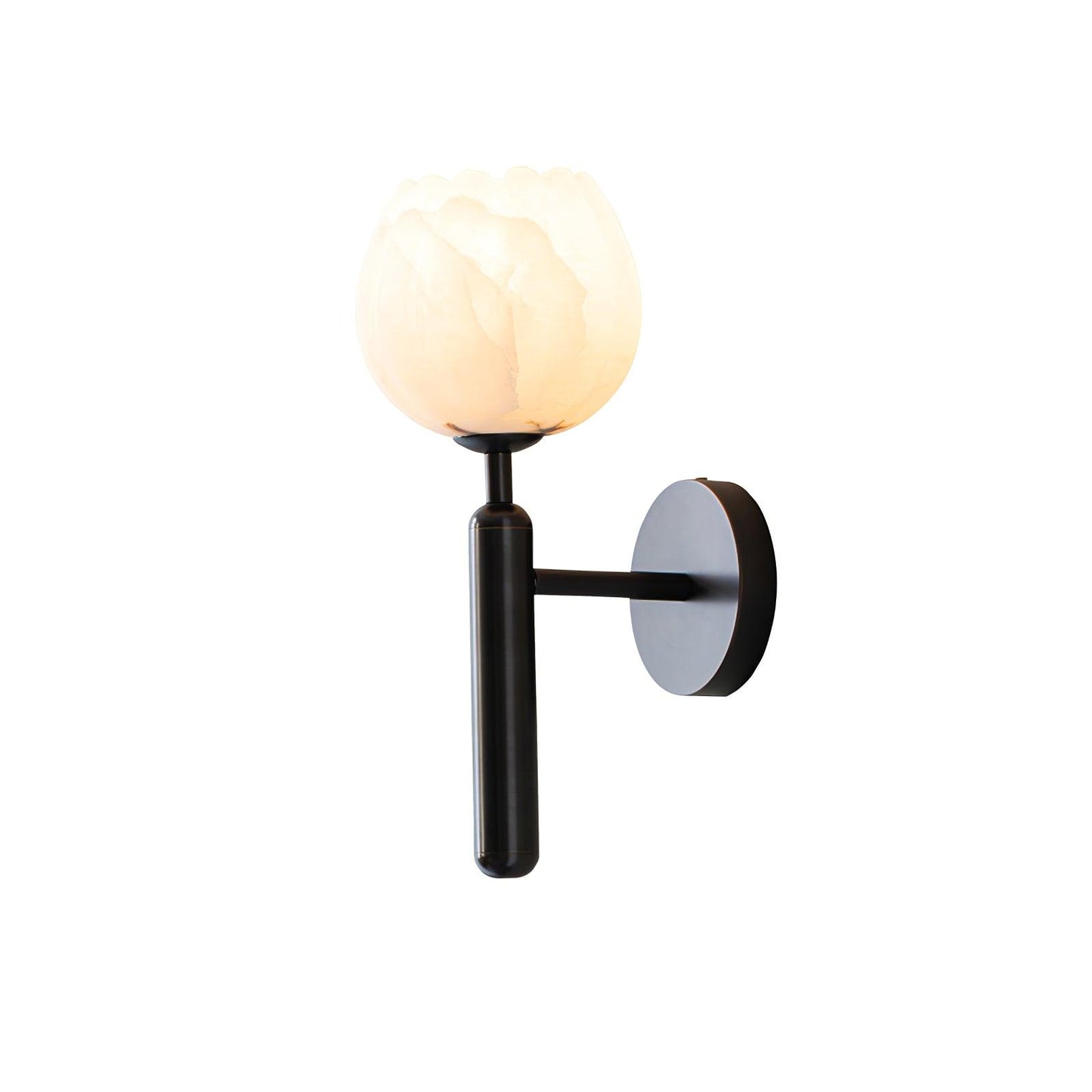 Textured Tulip Shade Wall Lamp With Round Backplate