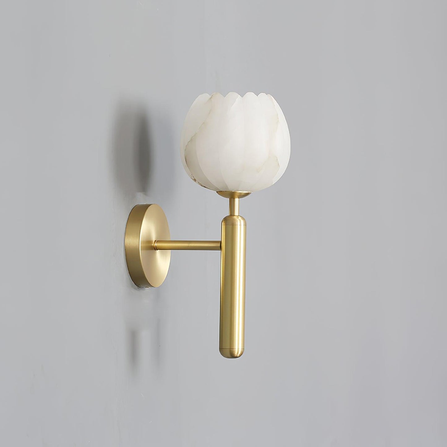 Textured Tulip Shade Wall Lamp With Round Backplate