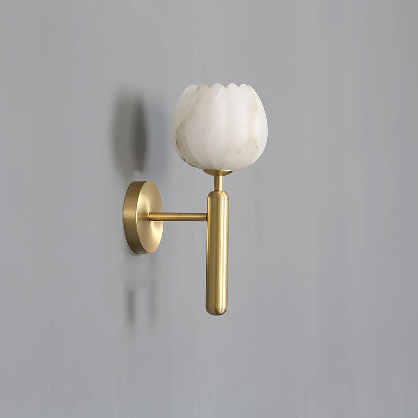 Textured Tulip Shade Wall Lamp With Round Backplate