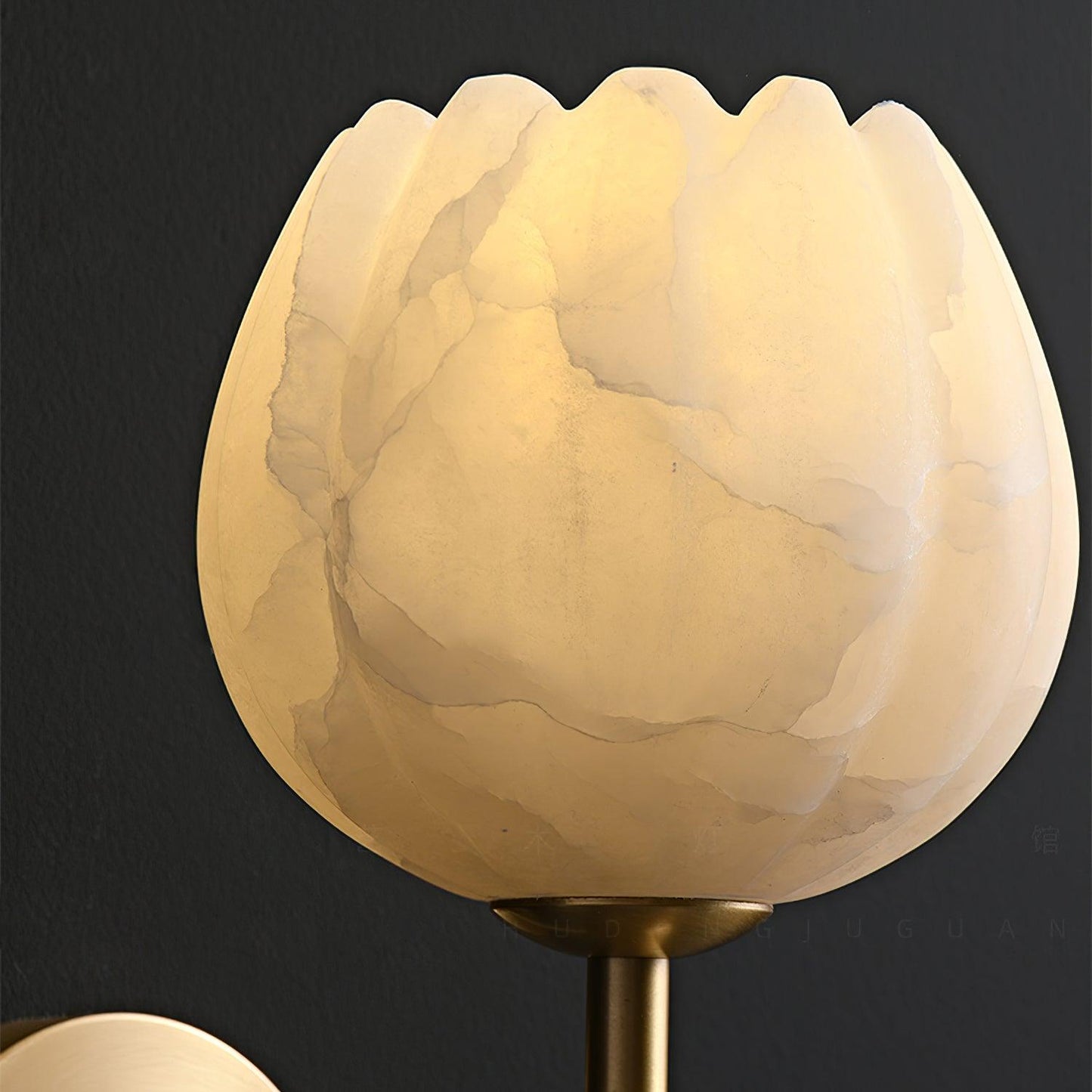 Textured Tulip Shade Wall Lamp With Round Backplate