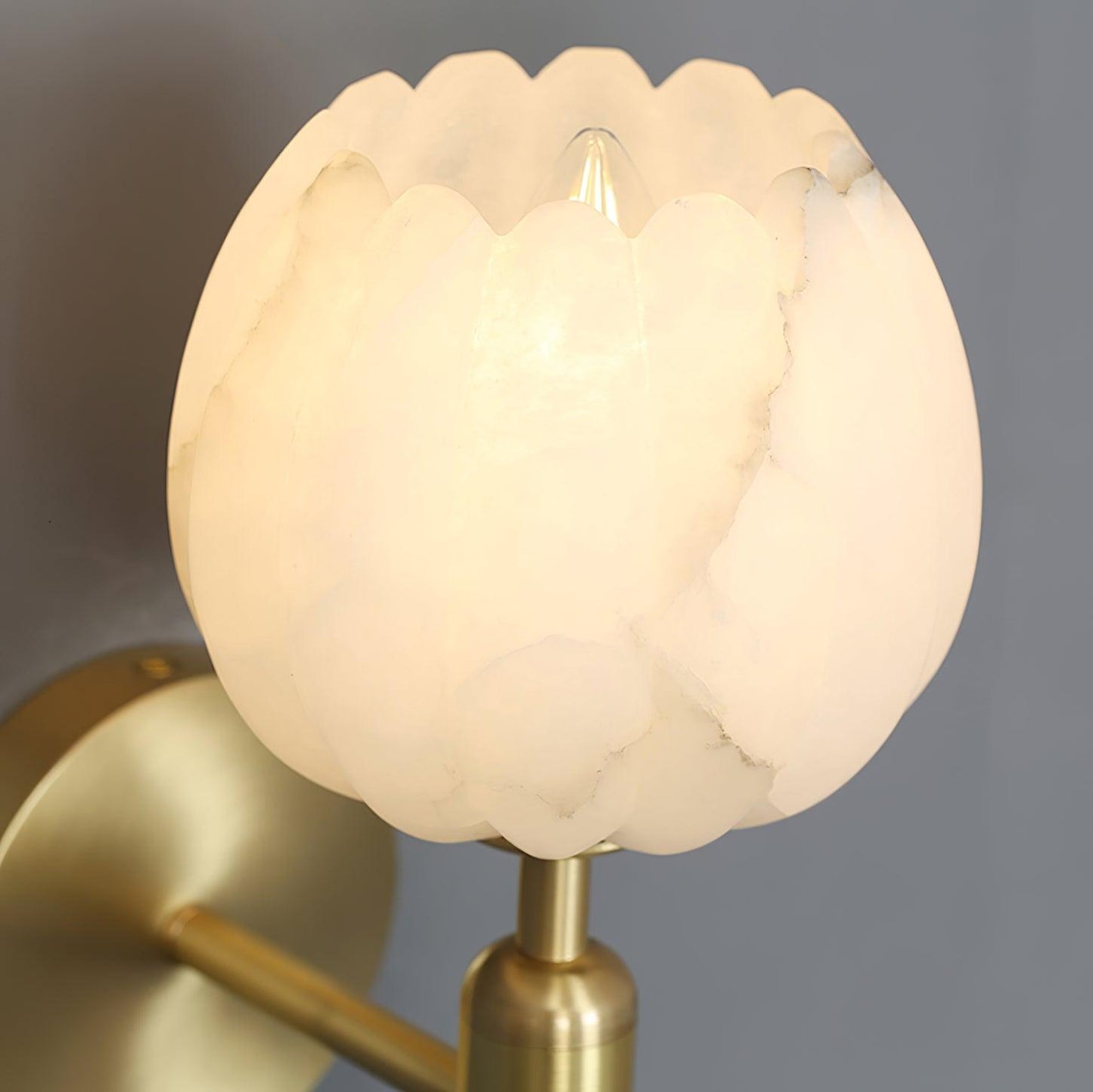 Textured Tulip Shade Wall Lamp With Round Backplate