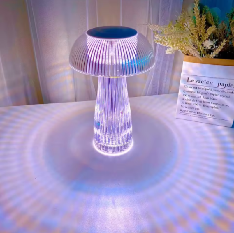 LED Table Lamp Cordless Touch Control Adjustable Brightness Transparent
