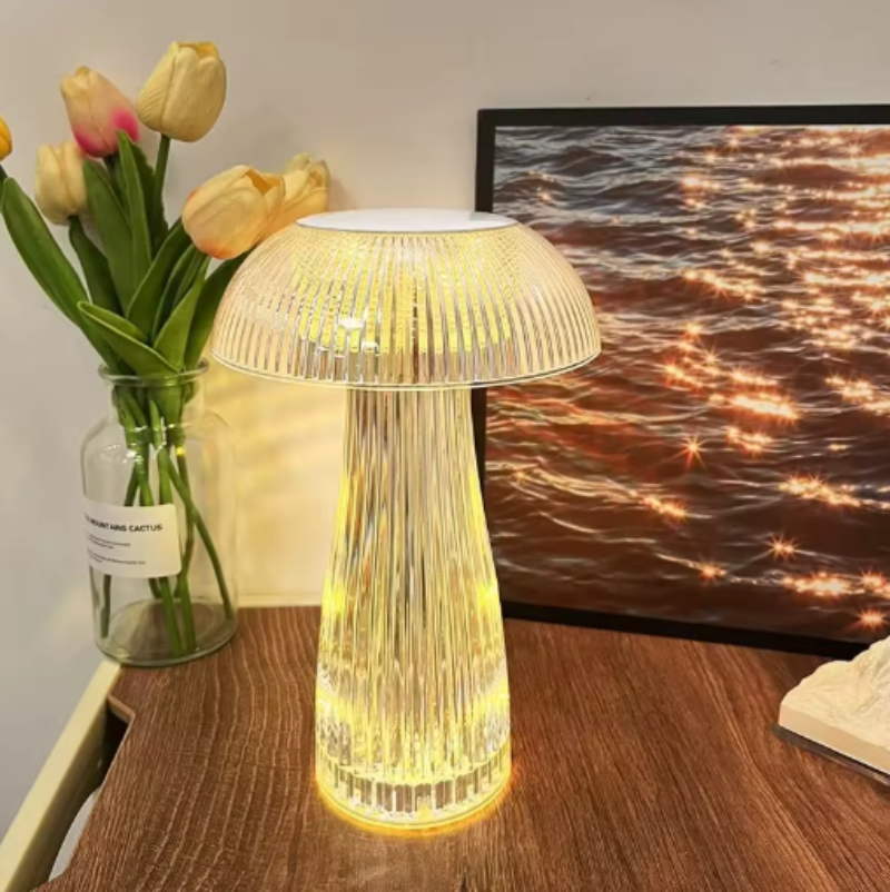 LED Table Lamp Cordless Touch Control Adjustable Brightness Transparent