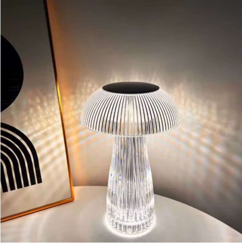 LED Table Lamp Cordless Touch Control Adjustable Brightness Transparent