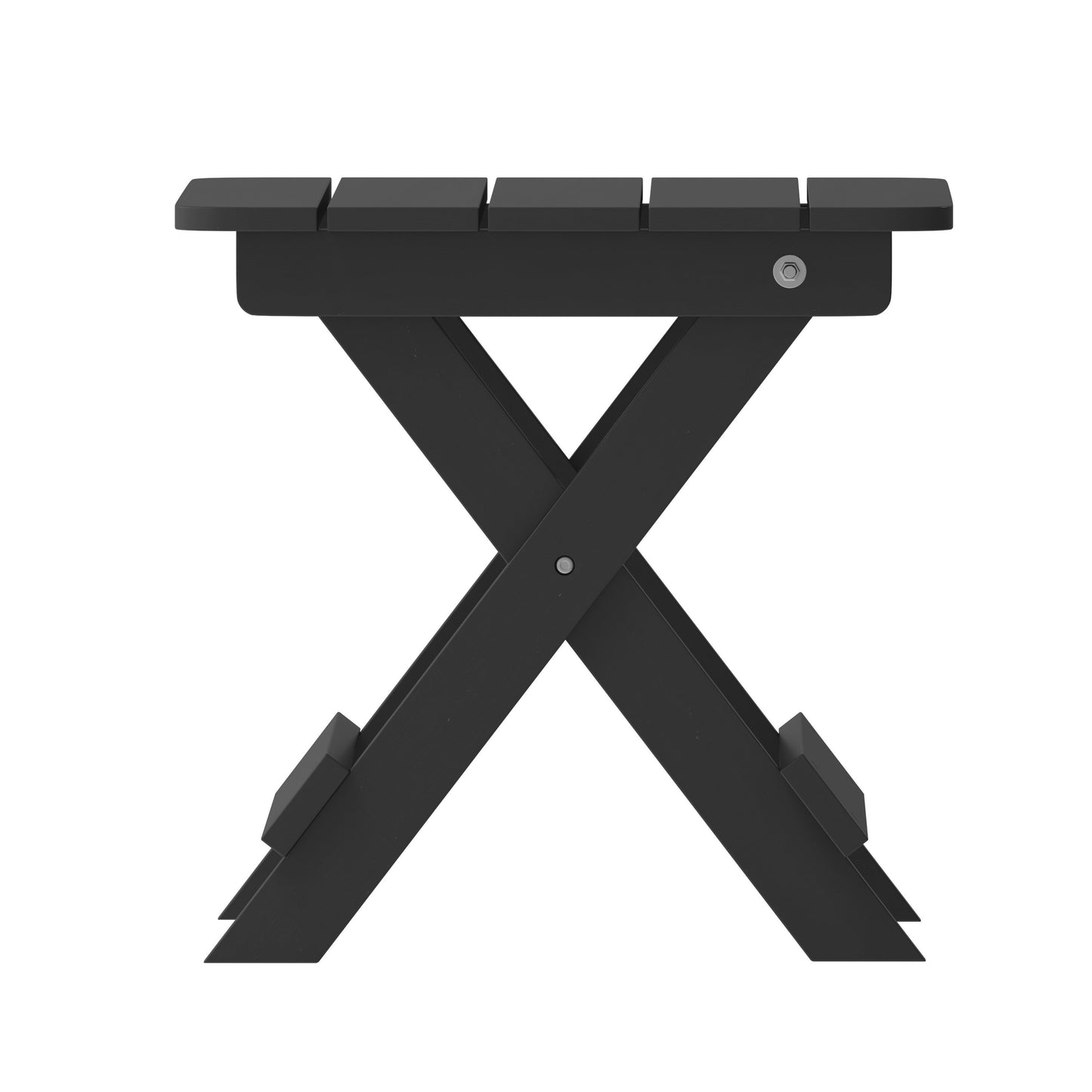 Monterey Commercial Grade 3-Piece Indoor/Outdoor Adirondack Set with 2 Adjustable HDPE Loungers with Cup Holders and Folding Side Table