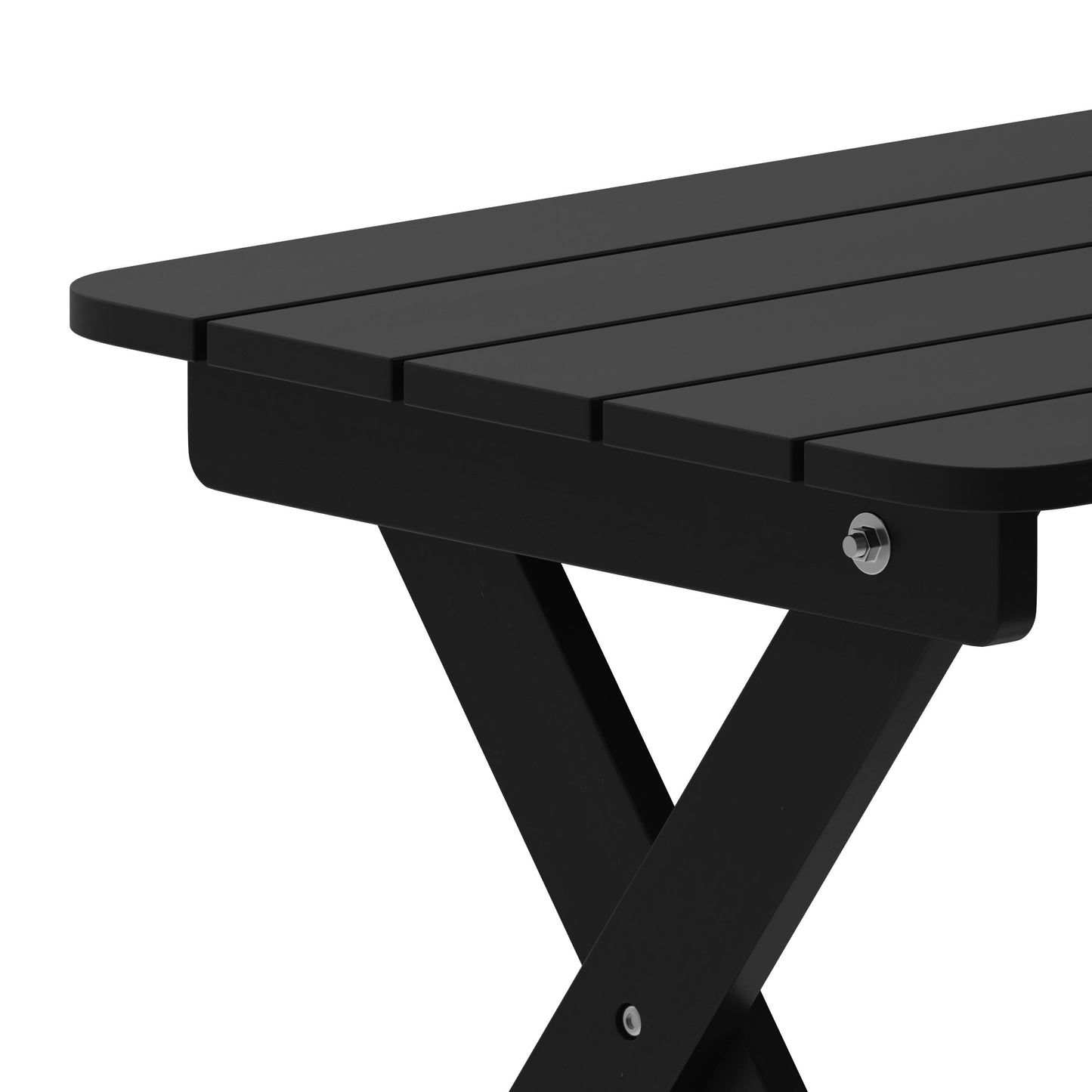 Monterey Commercial Grade 3-Piece Indoor/Outdoor Adirondack Set with 2 Adjustable HDPE Loungers with Cup Holders and Folding Side Table