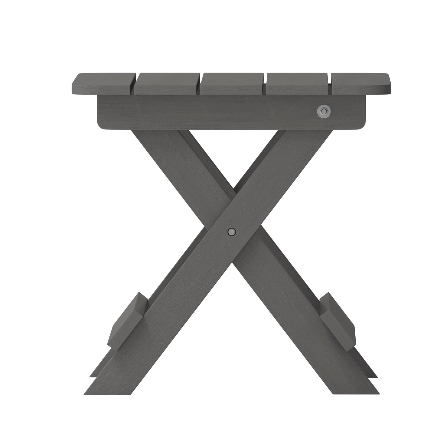 Monterey Commercial Grade 3-Piece Indoor/Outdoor Adirondack Set with 2 Adjustable HDPE Loungers with Cup Holders and Folding Side Table