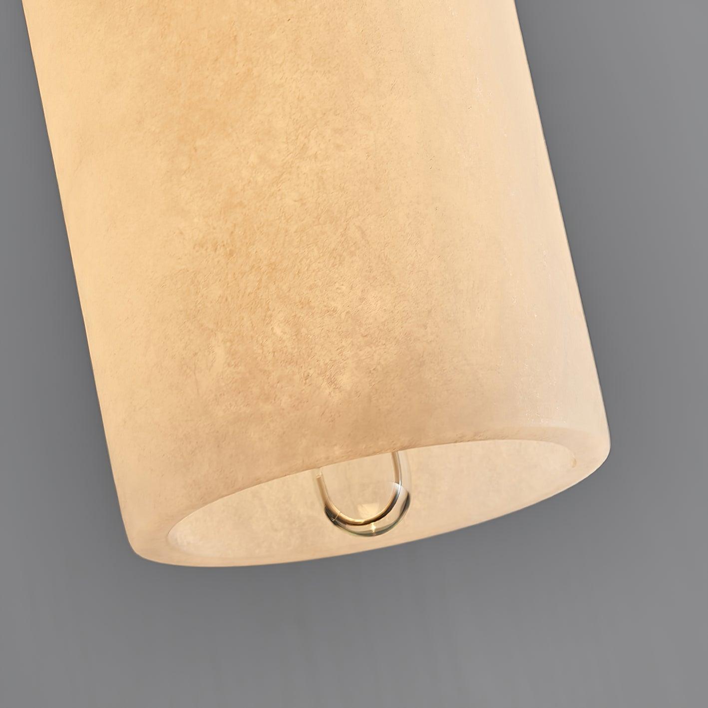 Slim Alabaster Cylinder Pendant Light With Single-Drop Design