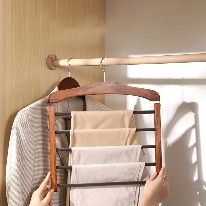 Multi Pants Hanger 5 Bar Rotating Hook, Space-Saving Hanger