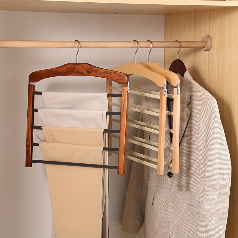 Multi Pants Hanger 5 Bar Rotating Hook, Space-Saving Hanger