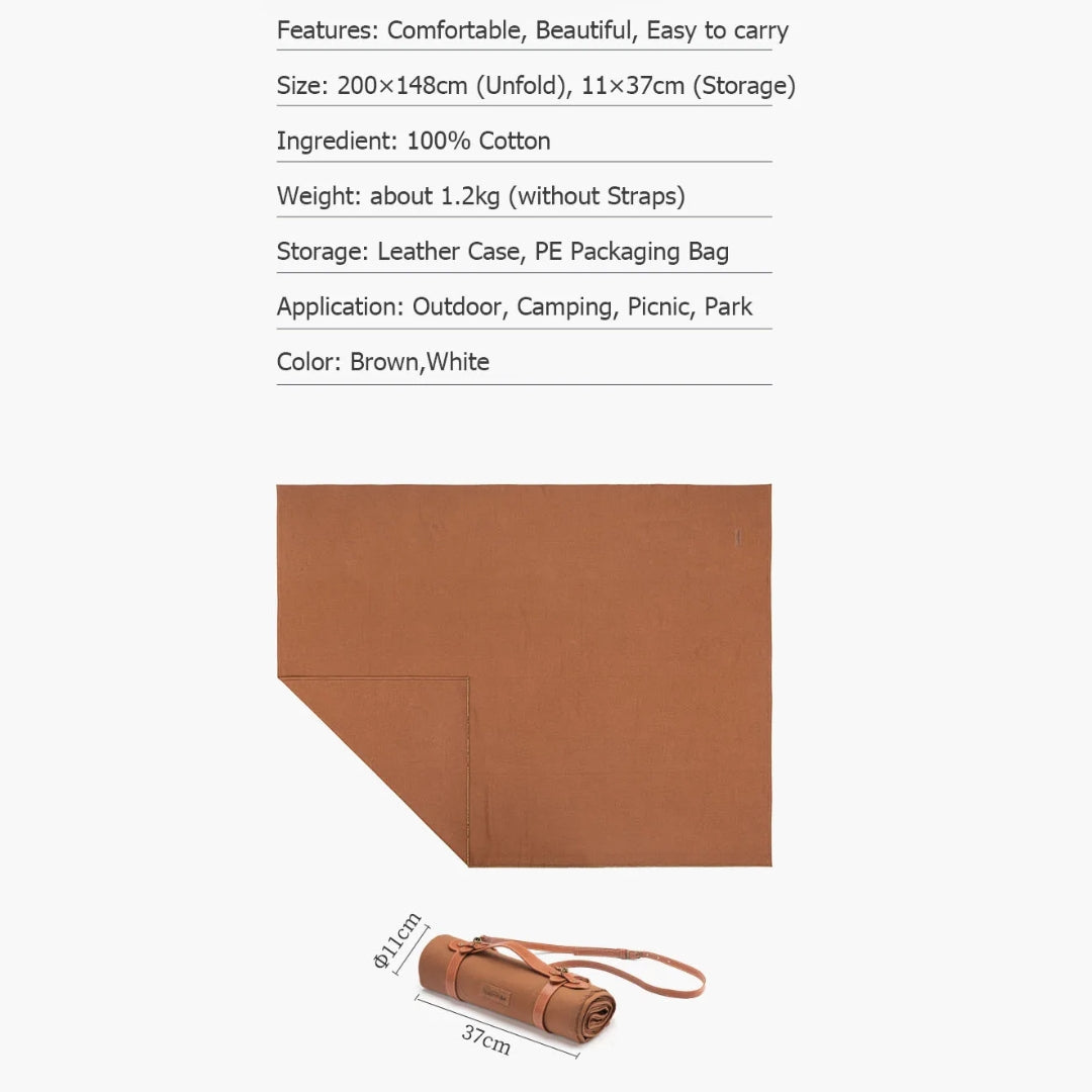 Naturehike Canvas Picnic Mat Brown