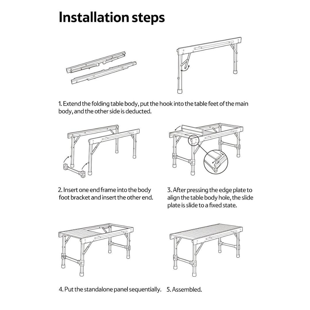 Naturehike IGT Outdoor Folding Combination Table Aluminum Alloy+Beech
