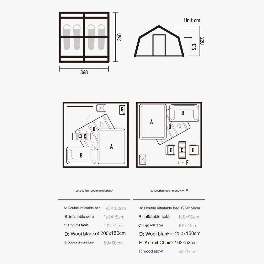 Naturehike Extend Air 13.2 inflatable tent(camp version) - quicksand gold