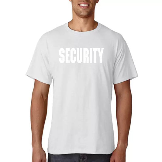 NYC FACTORY Security T-Shirt Front Back Print Mens Tee Staff Event Uniform Bouncer Screen Printed