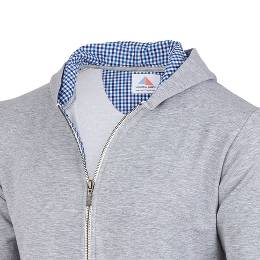 Nantucket Full Zip Deckhand Hoodie - Athletic Grey