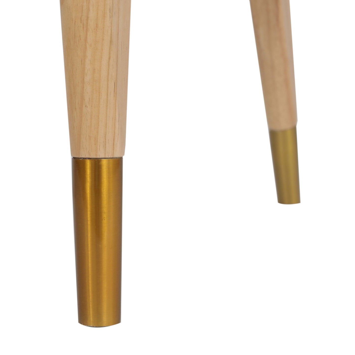 Naomi Commercial Cane Rattan Dining and Accent Chair with Solid Wood Frame Featuring Metallic Tipped Legs and Padded Seat