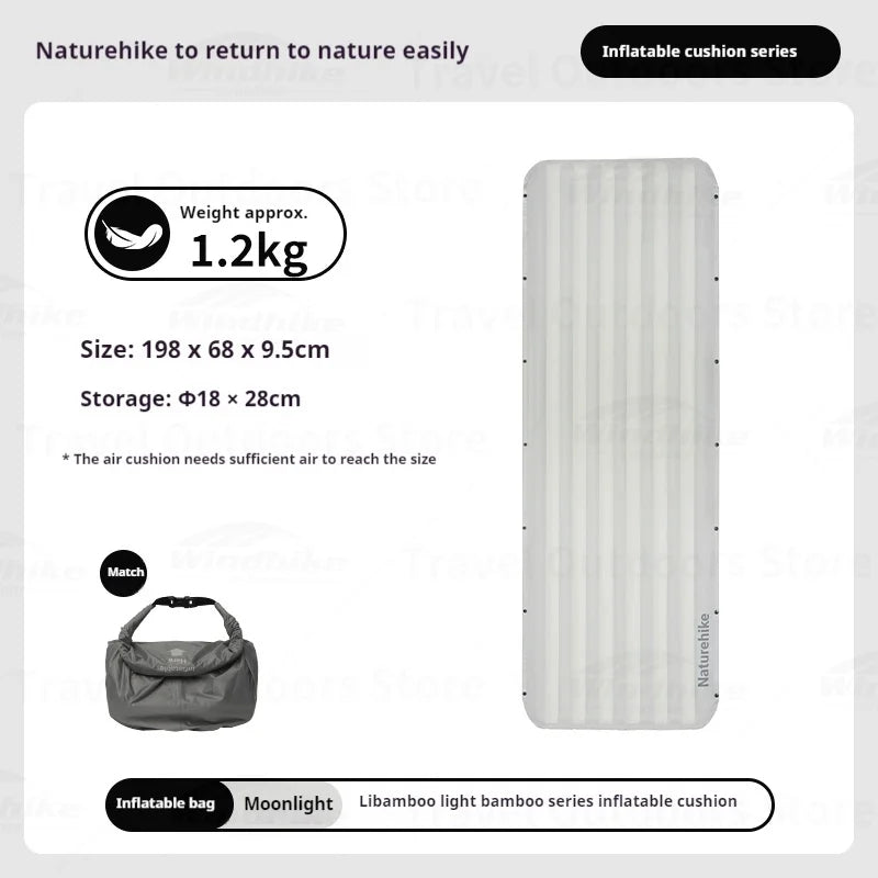 Naturehike Inflatable Cushion Series Inflatable Mat Splicing Sleeping Pad 2 Different Style Camping TPU Thickened 9.5cm Outdoor Bed Air Mattress