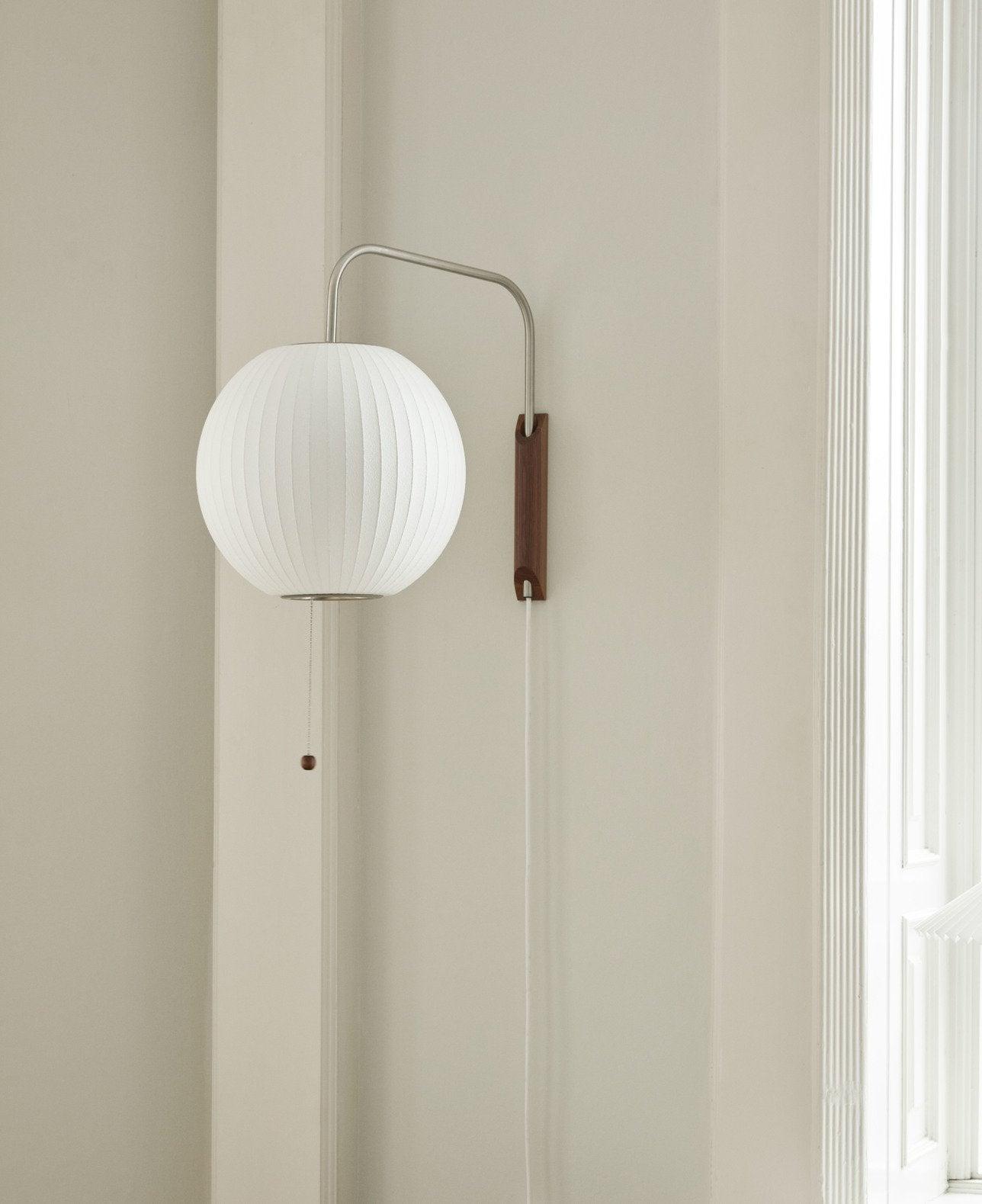 Ribbed Oval Wall Sconce With Pull Chain And Curved Arm