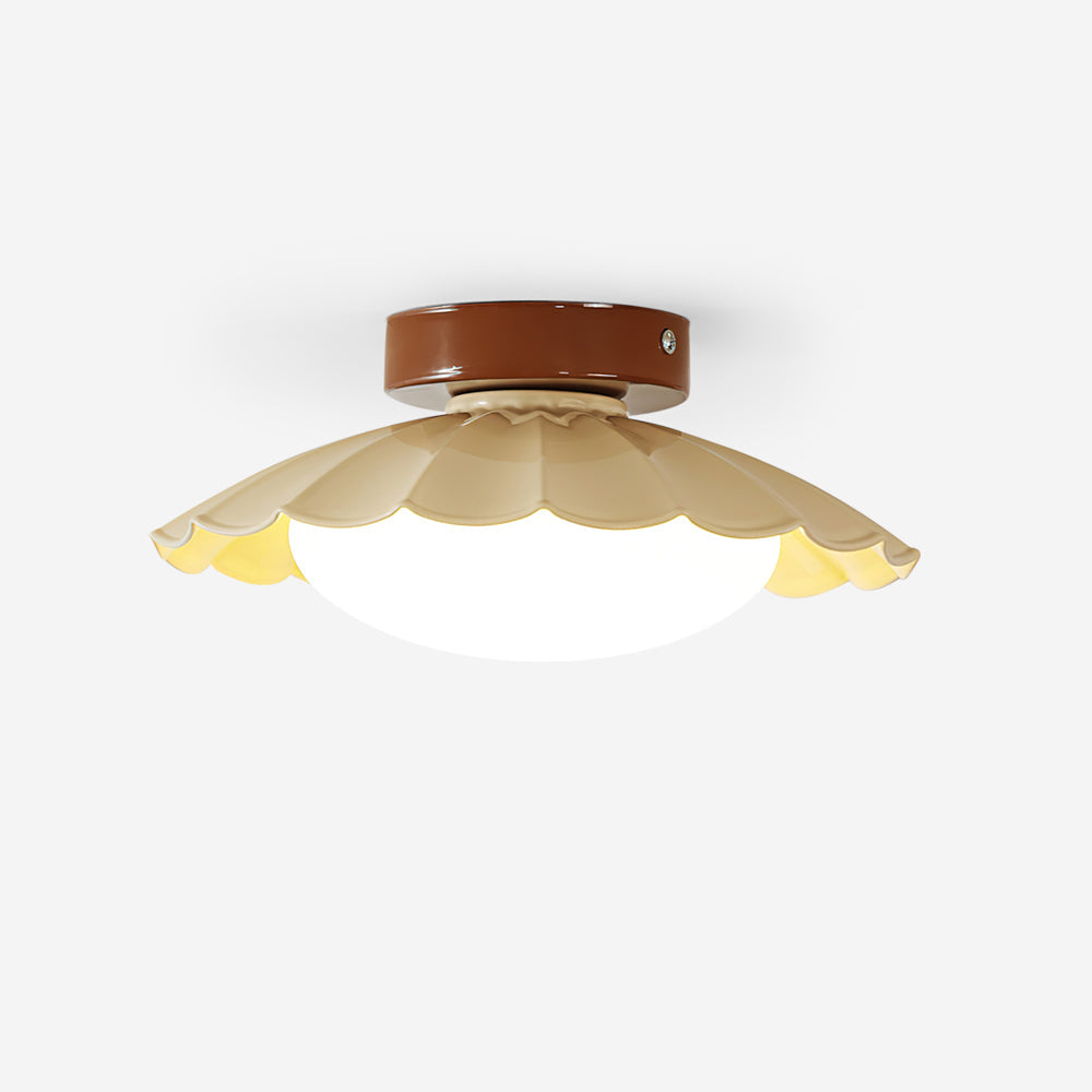 Scalloped Petal Ceiling Light With Domed Diffuser