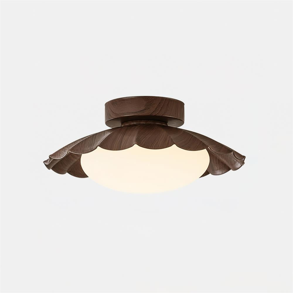 Scalloped Petal Ceiling Light With Domed Diffuser