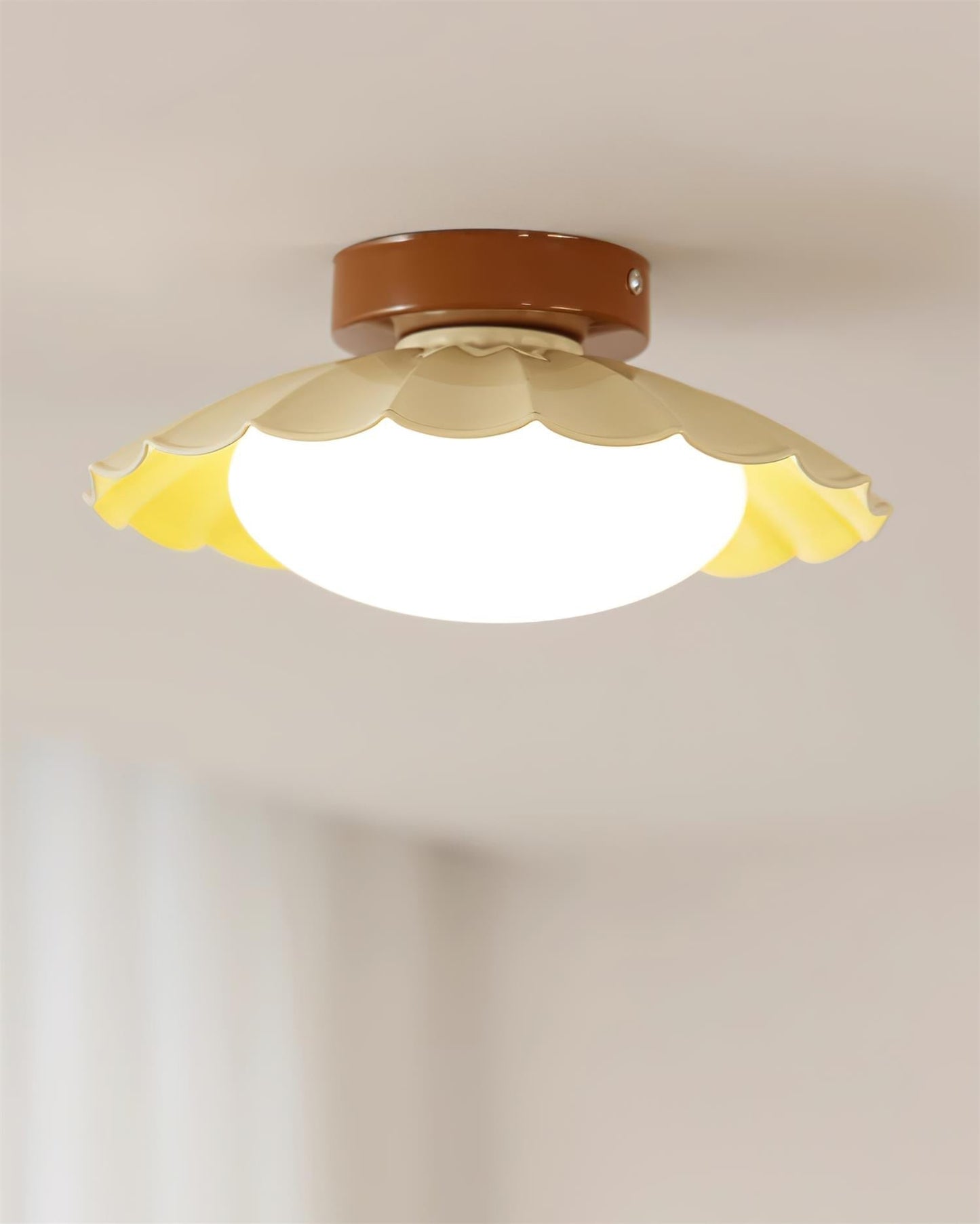 Scalloped Petal Ceiling Light With Domed Diffuser