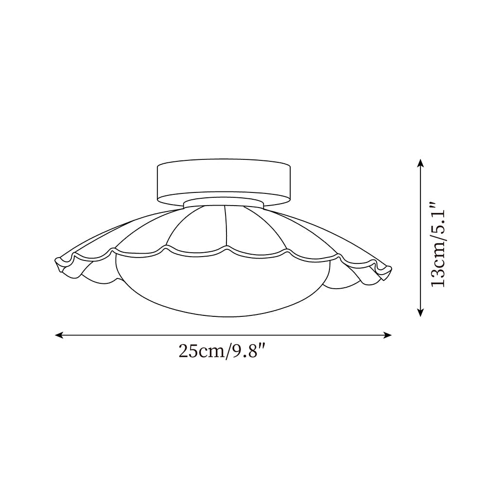 Scalloped Petal Ceiling Light With Domed Diffuser