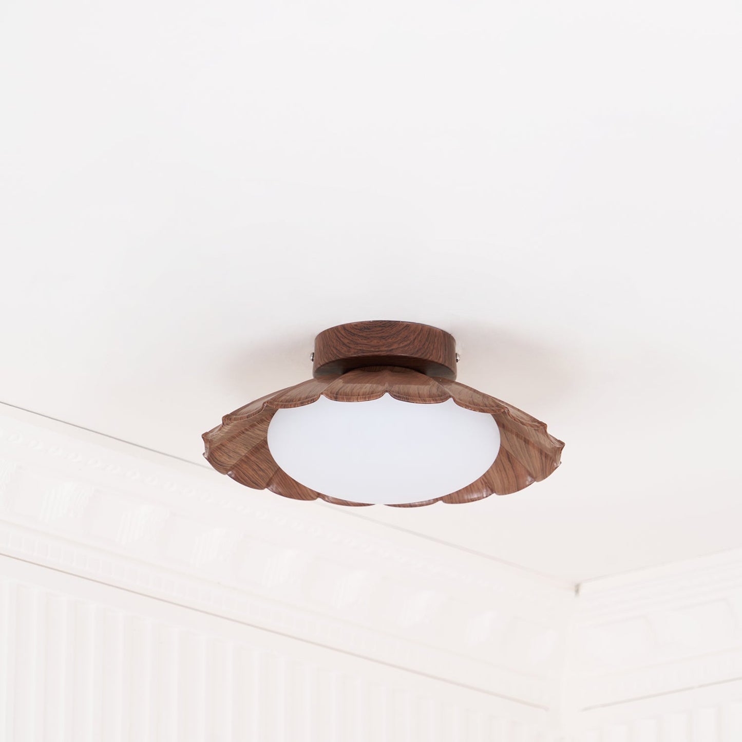 Scalloped Petal Ceiling Light With Domed Diffuser