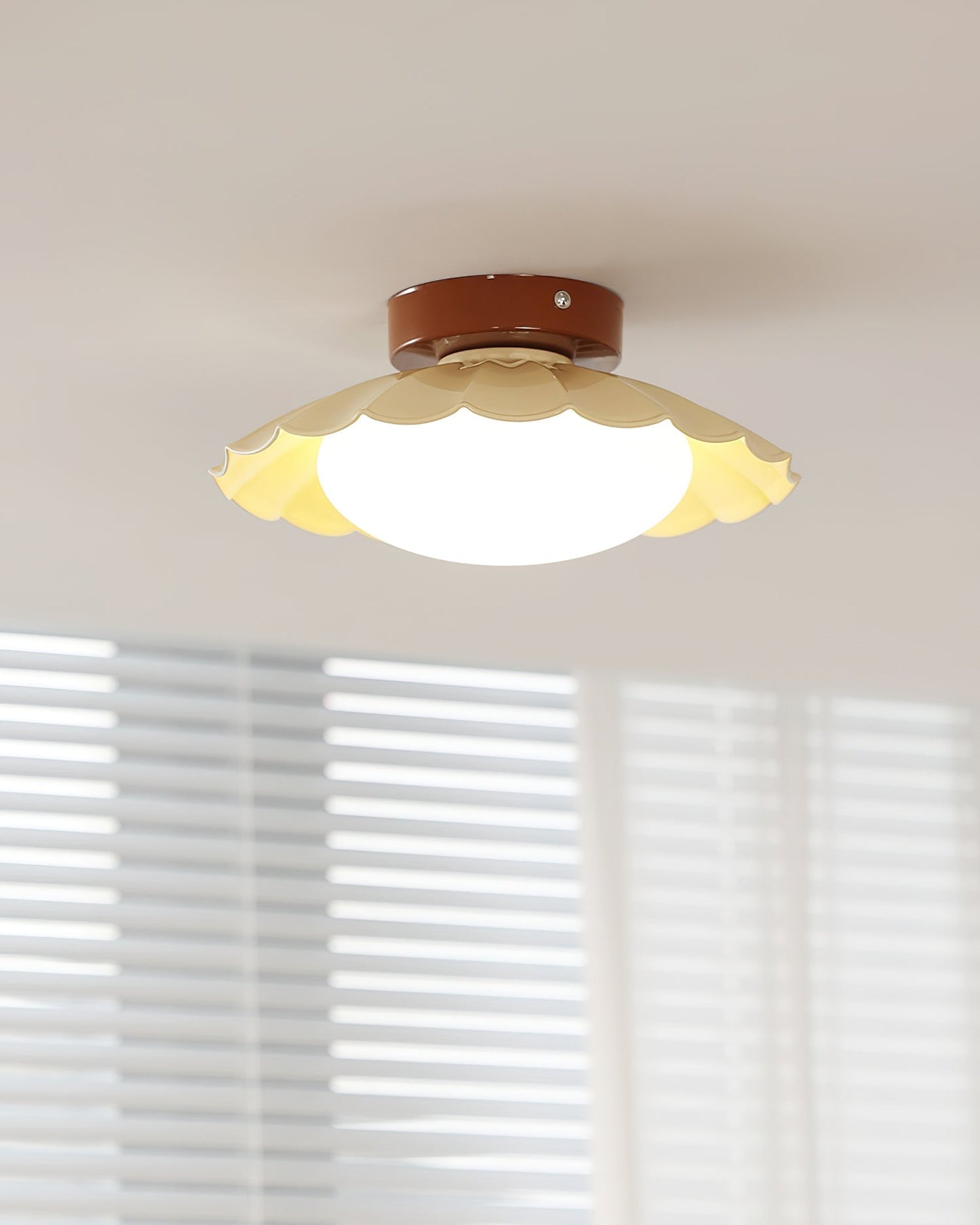 Scalloped Petal Ceiling Light With Domed Diffuser