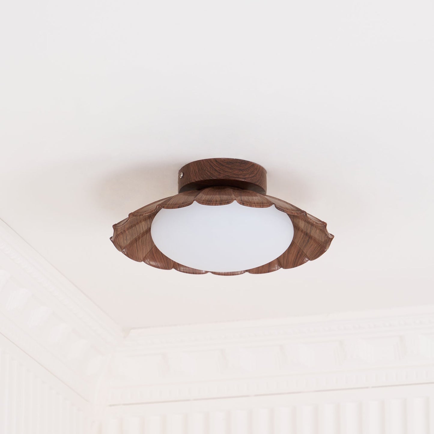 Scalloped Petal Ceiling Light With Domed Diffuser