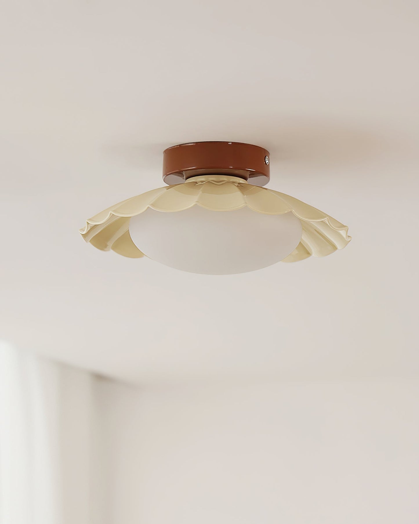 Scalloped Petal Ceiling Light With Domed Diffuser