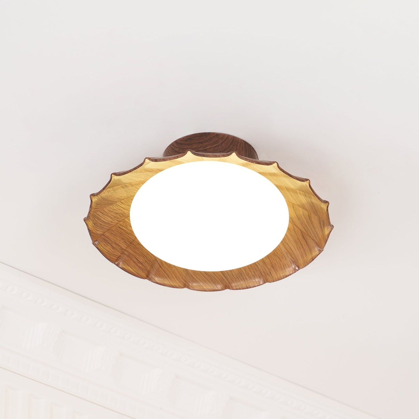 Scalloped Petal Ceiling Light With Domed Diffuser